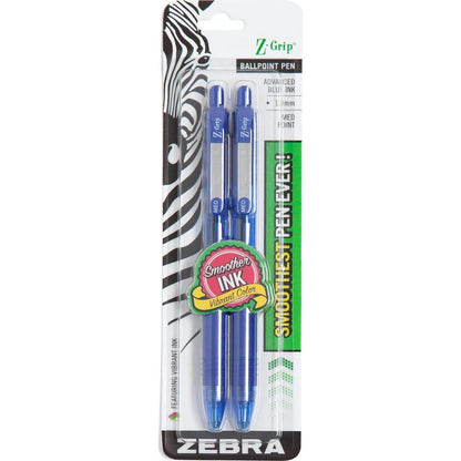 Zebra, Z-Grip Retractable Ballpoint Pen, 1.0mm, Blue, 2 Pack(22222),