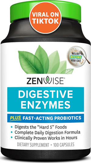 Zenwise Health Zenwise Health Digestive Enzymes And Bromelain For Gut Health - Probiotic Multi Enzymes With Prebiotics And Probiotics For Women And Men For Digestive Health And Bloating Relief For Digestion - 100 CT