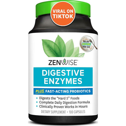 Zenwise Health Zenwise Health Digestive Enzymes And Bromelain For Gut Health - Probiotic Multi Enzymes With Prebiotics And Probiotics For Women And Men For Digestive Health And Bloating Relief For Digestion - 100 CT