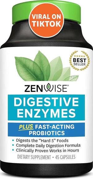Zenwise Health Zenwise Health Digestive Enzymes And Bromelain For Gut Health - Probiotic Multi Enzymes With Prebiotics And Probiotics For Women And Men For Digestive Health And Bloating Relief For Digestion -45 CT