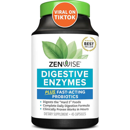 Zenwise Health Zenwise Health Digestive Enzymes And Bromelain For Gut Health - Probiotic Multi Enzymes With Prebiotics And Probiotics For Women And Men For Digestive Health And Bloating Relief For Digestion -45 CT