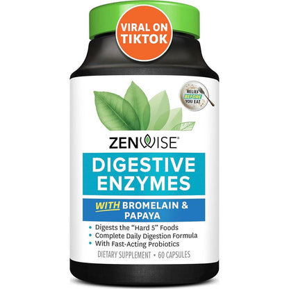 Zenwise Health Zenwise Health Digestive Enzymes And Bromelain For Gut Health - Probiotic Multi Enzymes With Prebiotics And Probiotics For Women And Men For Digestive Health And Bloating Relief For Digestion - 60 CT