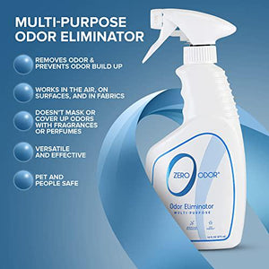 Zero Odor Multi Purpose Deodorizer Spray 16 oz Odor Eliminator for Home Car Bathroom