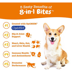 Zesty Paws Multivitamin Dog Treats, 90 Ct Peanut Butter, with Glucosamine, Chondroitin, Probiotics & Digestive Enzymes