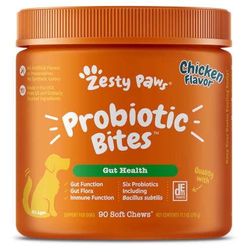 Zesty Paws Probiotics for Dogs Digestive Soft Chews Chicken Flavor 90 Count