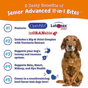 Zesty Paws Senior Dog Multivitamin Treats with Probiotics and Glucosamine Beef 90 Ct