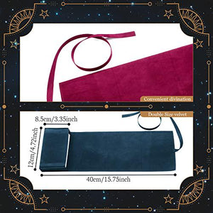 Zhengmy Tarot Card Cloth Set, 2 Pcs, Velvet Wrap + Pouch, Black, For Oracle Deck Storage & Tarot Spread Protection