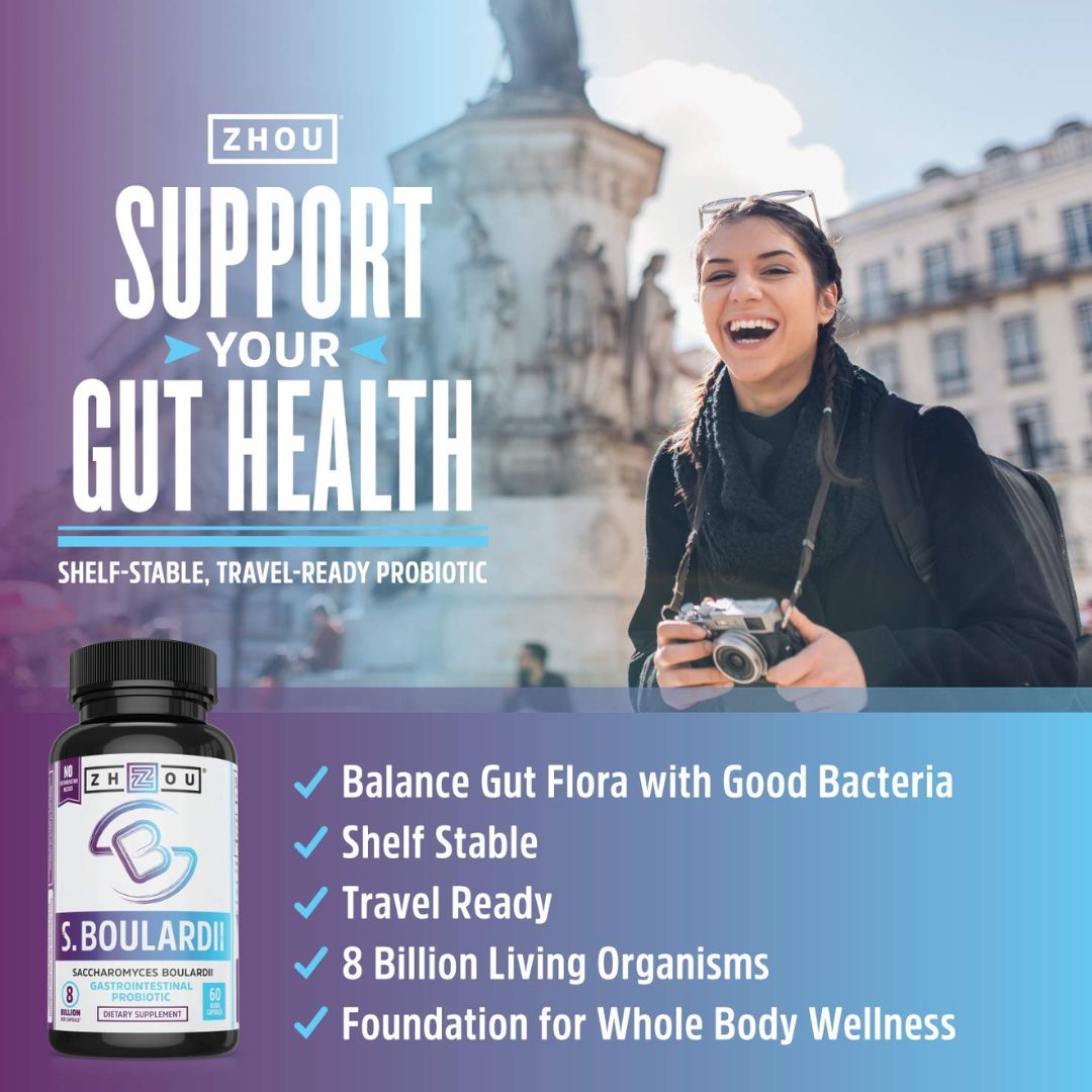 ZHOU Saccharomyces Boulardii 60 Veg Capsules,669191820165