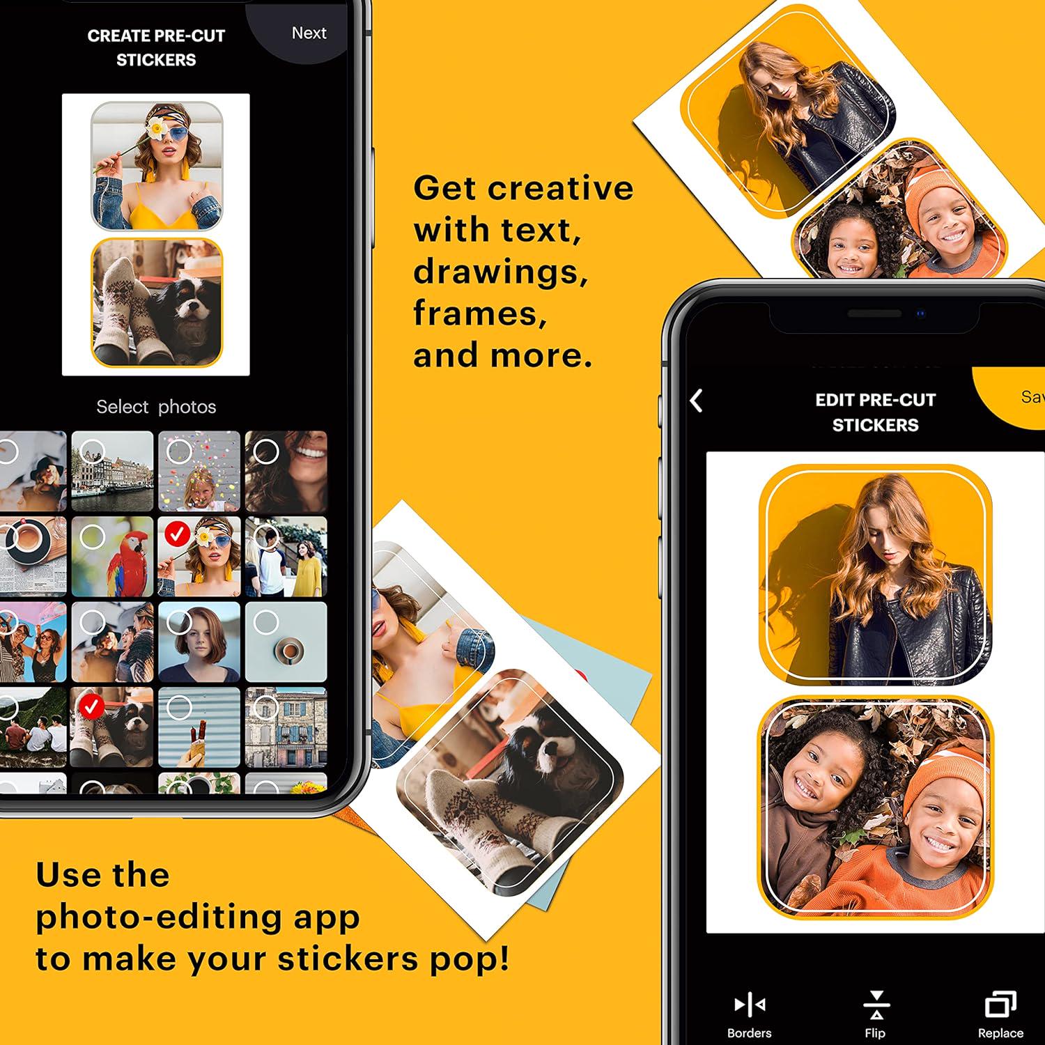 Zink KODAK 2 X3 Premium Pre-Cut Sticker Photo Paper (30 Sheets) Compatible With All KODAK 2x3 Instant Print Products Except Printomatic,