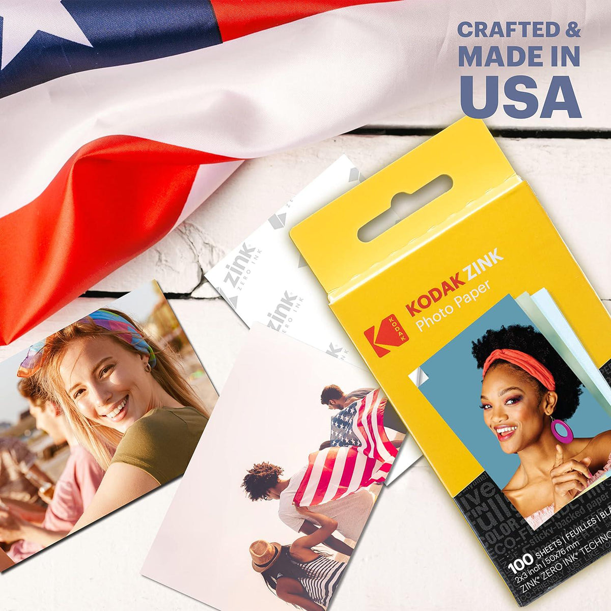 Zink KODAK 2 X3 Premium Photo Paper (100 Sheets) Compatible With KODAK PRINTOMATIC, KODAK Smile And Step Cameras And Printers(Packaging May Vary),
