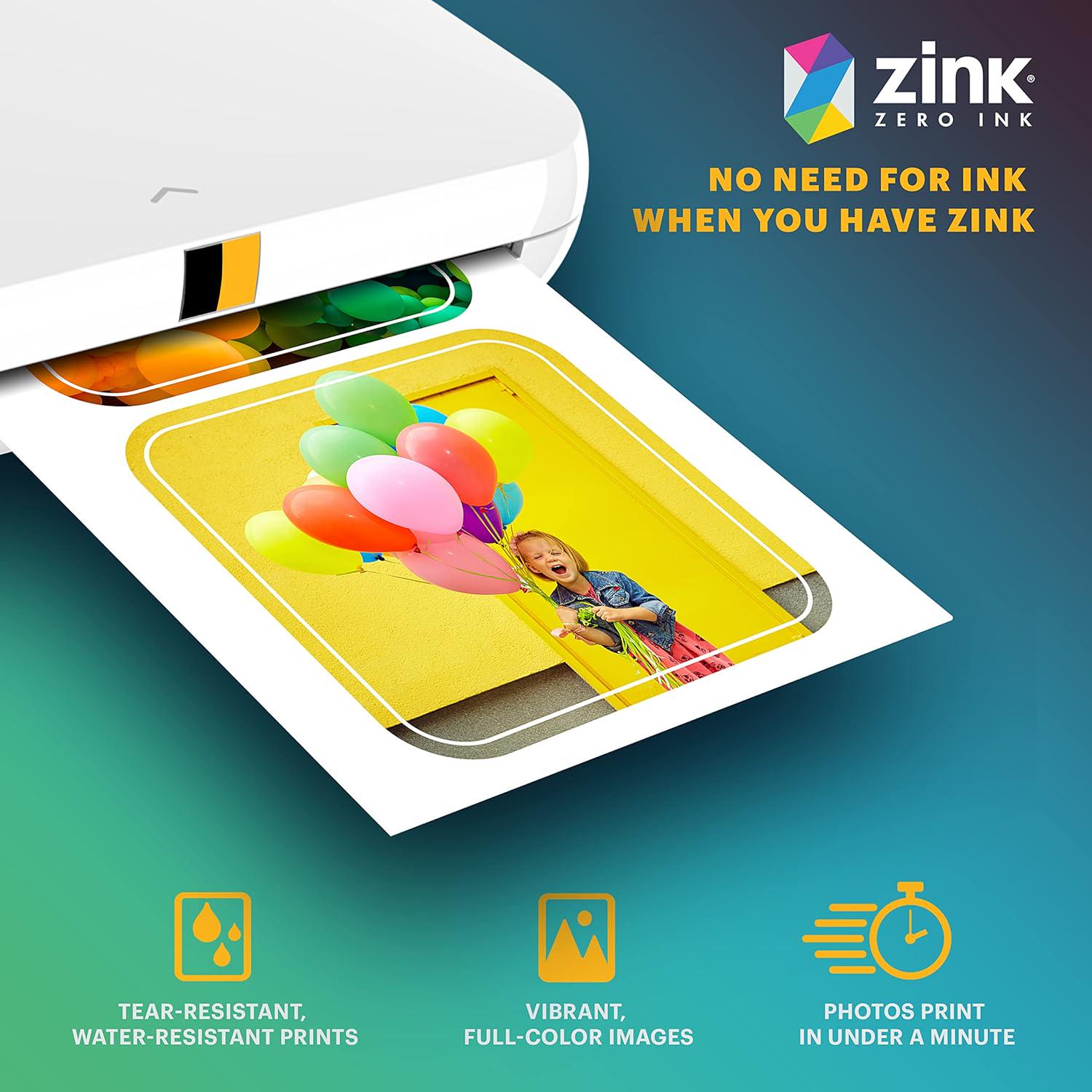 Zink KODAK 2 X3 Premium Pre-Cut Sticker Photo Paper (30 Sheets) Compatible With All KODAK 2x3 Instant Print Products Except Printomatic,