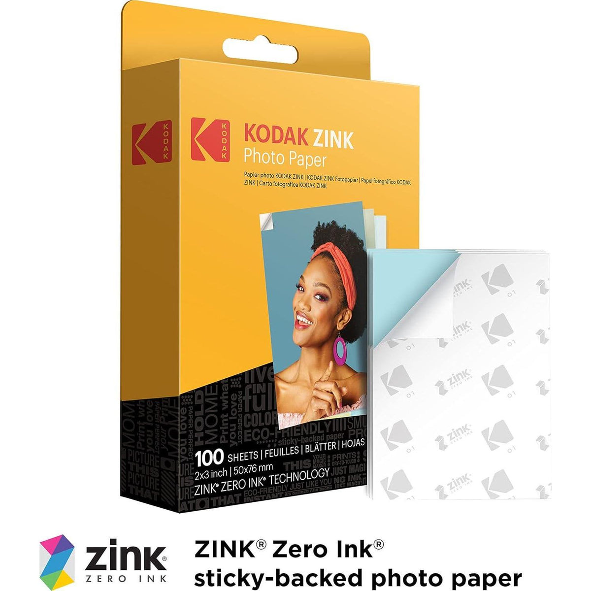 Zink KODAK 2 X3 Premium Photo Paper (100 Sheets) Compatible With KODAK PRINTOMATIC, KODAK Smile And Step Cameras And Printers(Packaging May Vary),