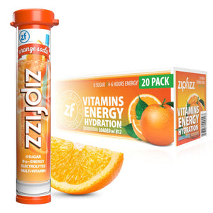 Zipfizz Daily Energy Drink Powder, Orange Soda Flavor, 20 Pack, Sugar-Free, Electrolytes & Vitamins