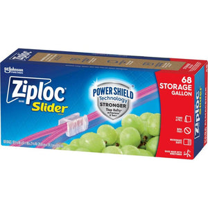 Ziploc Gallon Food Storage Slider Bags, Power Shield Technology for Durability, 68 Count