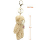 Zitokin 5-Inch Bear Plush Keychain for Kids, 1 Pc with Purple/Brown Heart, Cute Teddy Bag Pendant Gift for Girls