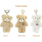 Zitokin 5-Inch Bear Plush Keychain for Kids, 1 Pc with Purple/Brown Heart, Cute Teddy Bag Pendant Gift for Girls