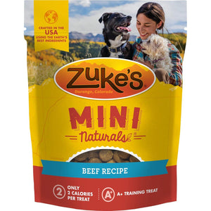 Zuke’s Mini Naturals Dog Training Treats Real Beef Recipe 16 oz Resealable Pouch