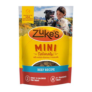 Zuke’s Mini Naturals Dog Treats for Training Beef Recipe Soft and Chewy 6 oz Pouch