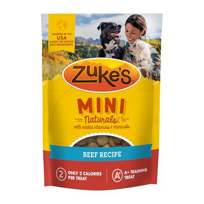 Zuke’s Mini Naturals Dog Treats for Training Beef Recipe Soft and Chewy 6 oz Pouch