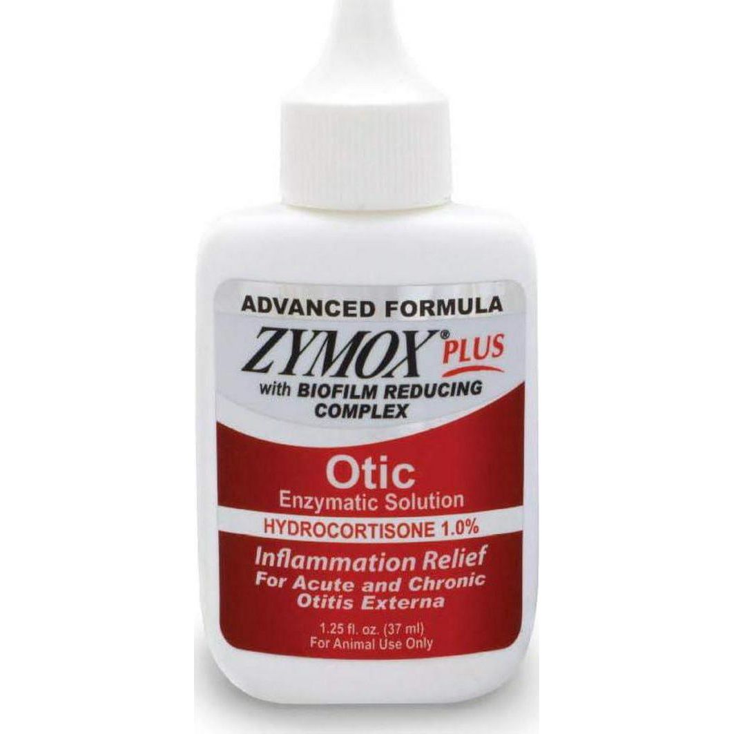 Zymox Otic Plus Advanced Enzymatic Ear Solution with 1% Hydrocortisone for Dogs & Cats 1.25 oz