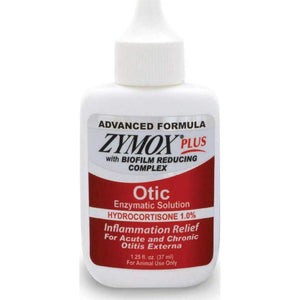 Zymox Otic Plus Advanced Enzymatic Ear Solution with 1% Hydrocortisone for Dogs & Cats 1.25 oz
