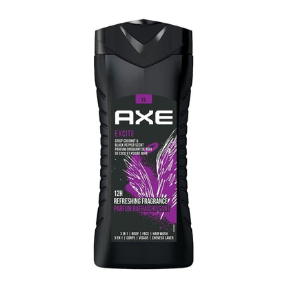 AXE Excite Crisp Coconut & Black Pepper 3-In-1 Body, Face And Hair Wash 400ml