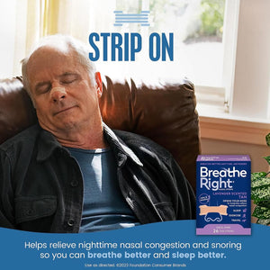 Breathe Right Lavender Scented Tan Nasal Strips 26 Count