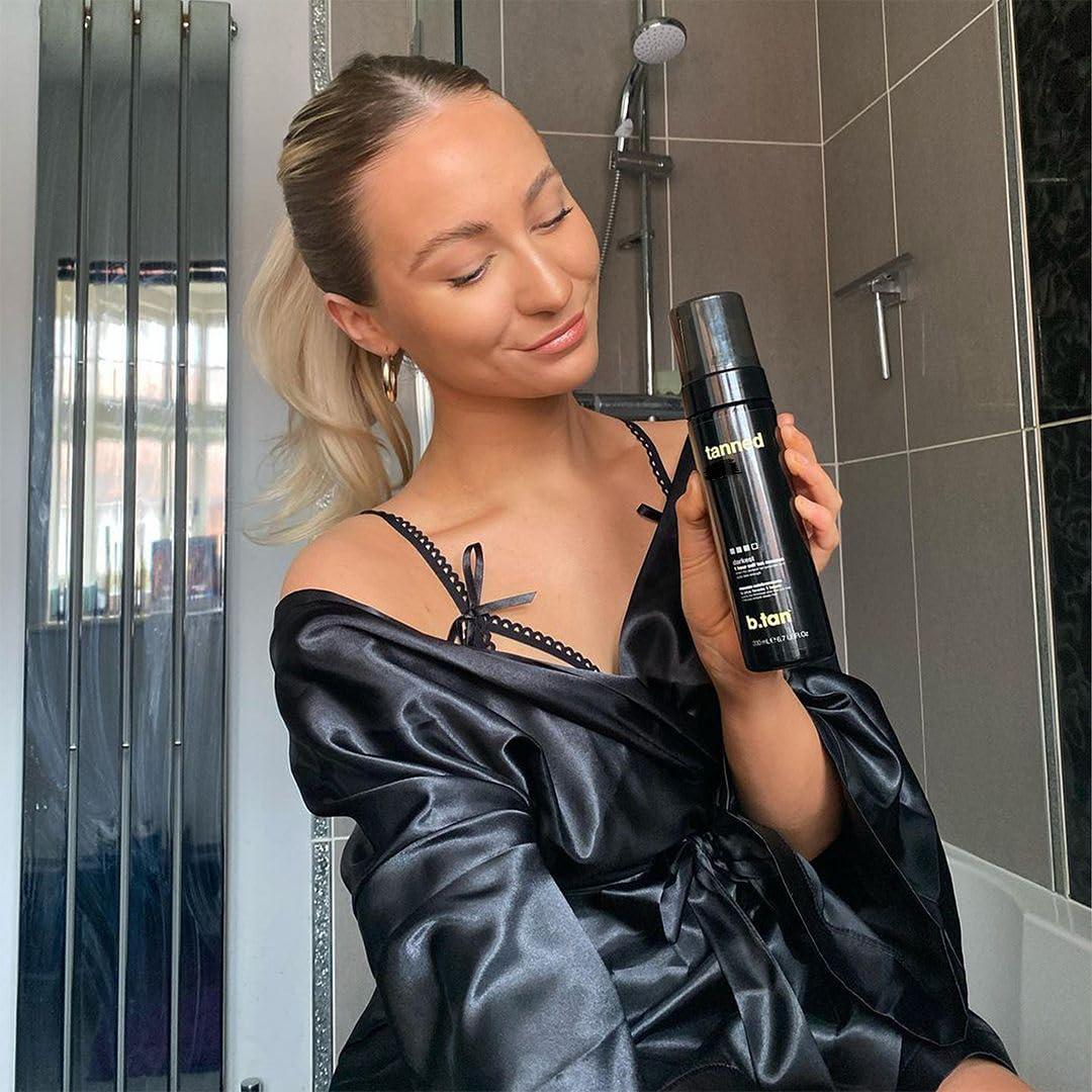 B.TAN B.tan Dark Self Tanner Mousse | Get Tanned - Best, 1 Hour Express Sunless Tanning Foam, No Fake Tan Smell, Ultra Dark Bronzing Glow, Face And Body, Vegan, Cruelty Free, 6.7 Fl Oz