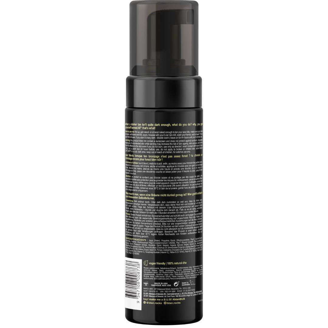 B.TAN B.tan Dark Self Tanner Mousse | Get Tanned - Best, 1 Hour Express Sunless Tanning Foam, No Fake Tan Smell, Ultra Dark Bronzing Glow, Face And Body, Vegan, Cruelty Free, 6.7 Fl Oz