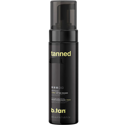 B.TAN B.tan Dark Self Tanner Mousse | Get Tanned - Best, 1 Hour Express Sunless Tanning Foam, No Fake Tan Smell, Ultra Dark Bronzing Glow, Face And Body, Vegan, Cruelty Free, 6.7 Fl Oz