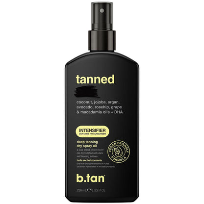 B.TAN B.tan Tanning Oil | Get Tanned Intensifier Dry Spray - Fast, Dark Outdoor Sun Tanner From Tan Accelerating Actives, Packed With Moisturizing Oils, No SPF, Austrailian Brand, 8 Fl Oz