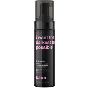 B.TAN B.tan Ultra Dark Self Tanner Mousse | I Want The Darkest Tan Possible - Fast, 1 Hour Express Sunless Tanning Foam, Golden Bronzing Glow, Face And Body, No Fake Tan Smell, Vegan, Cruelty Free, 6.7 Fl Oz