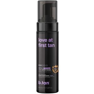 B.TAN B.tan Violet Base Self Tanner Mousse | Love At First Tan - Best, 1 Hour Express Sunless Tanning Foam, Cancels Orange Tones, Dark Bronzing Glow, No Fake Tan Smell, Face And Body, 6.7 Fl Oz