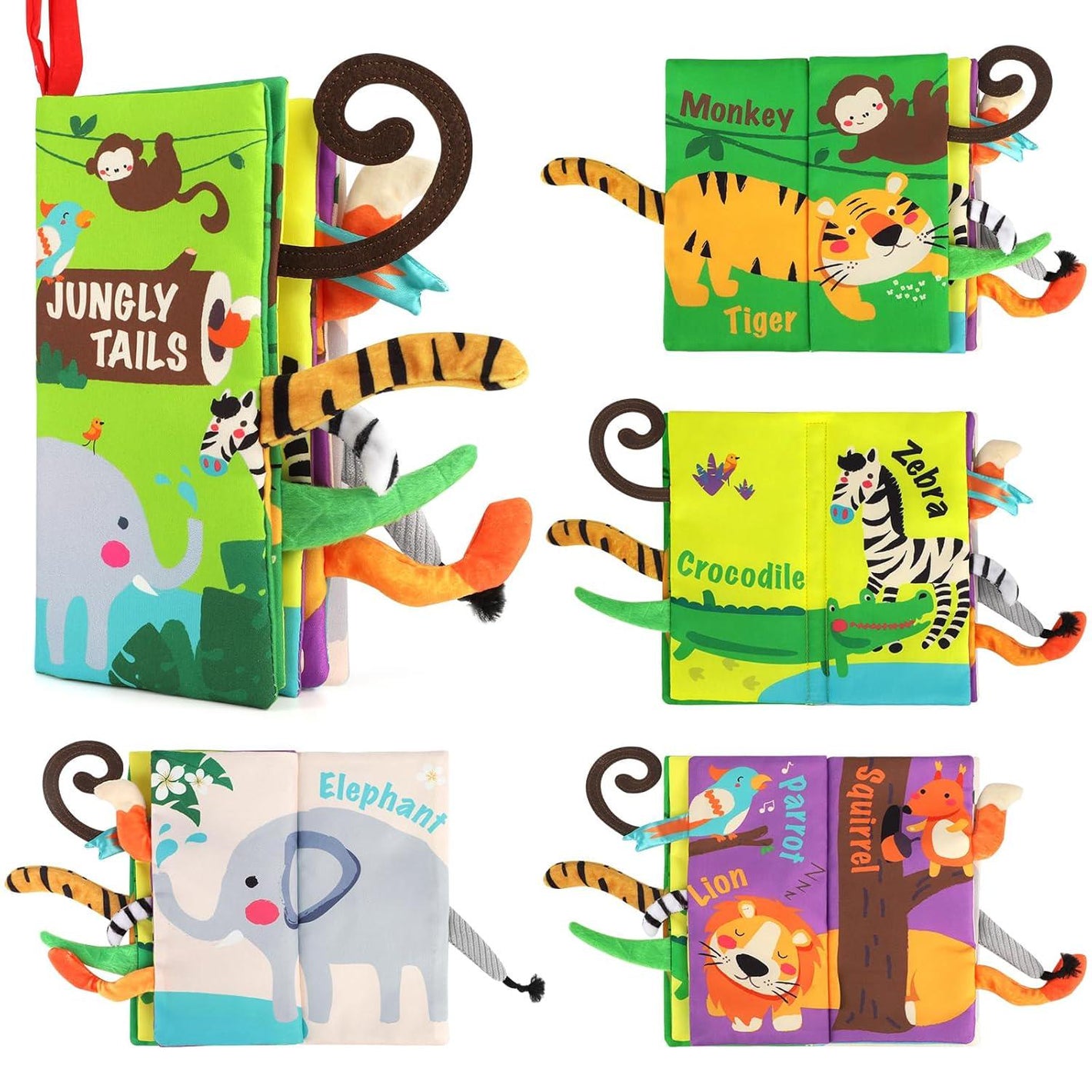 Beiens Baby Crinkle Cloth Books Touch and Feel Soft Learning Toys for Infants 0 18 Months