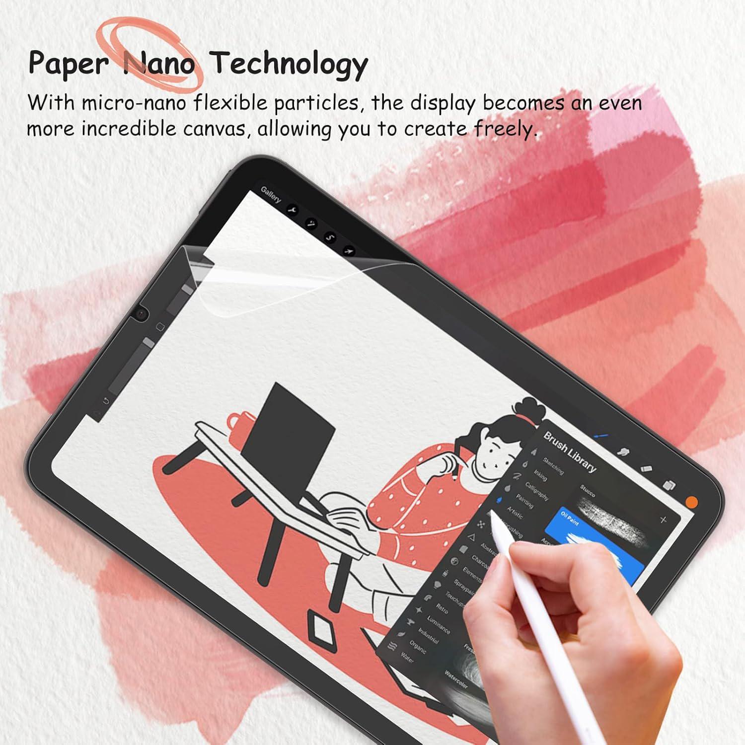 Bersem 2 Pack Paperfeel Screen Protector Compatible With IPad Mini 7 2024(A17 Pro)/iPad Mini 6 2021(8.3 Inch), Matte PET Film For Drawing, Anti-Glare,