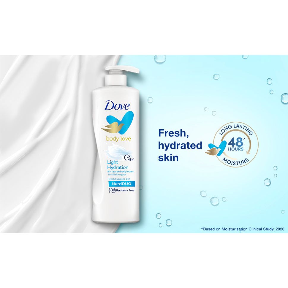 Dove Body Love Light Hydration All-Season Body Lotion For All Skin Types 400ml,4000388563902,