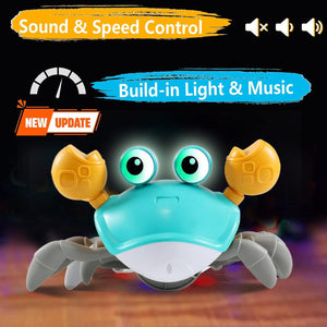 Control Future Crawling Crab Baby Toy, Musical Tummy Time Toy, Ages 3–36 Months, Learning & Walking Infant Toy Gift