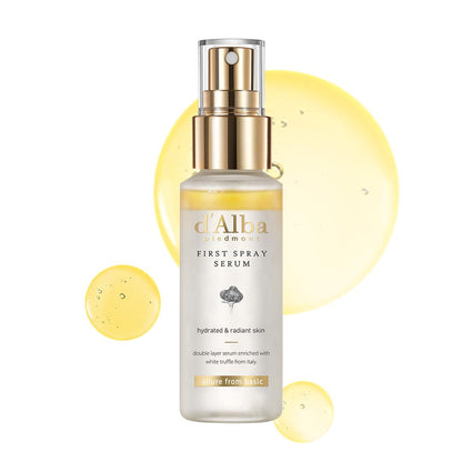 d'Alba Piedmont D'alba Piedmont Italian White Truffle First Spray Serum, Vegan Skin Care, Hydrating Face Moisturizer, Glow Serum For Radiant Skin, Non Comedogenic, All In One Mist, Korean Skin Care (1.69 Fl Oz.)
