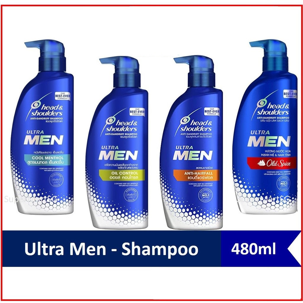 Head & Shoulders Ultra Men Oil Control Anti-Dandruff Shampoo 480ml,4902430807180,