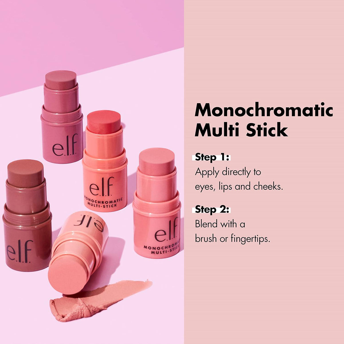 E.l.f. Monochromatic Multi Stick, Luxuriously Creamy And Blendable Color, For Eyes, Lips And Cheeks, Luminous Berry, 0.17 Oz (5g),