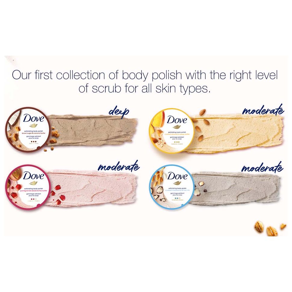 Dove Colloidal Oatmeal & Calendula Oil Exfoliating Body Scrub 298g,011111022676,