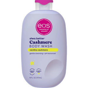 eos Eos Shea Better Cashmere Body Wash, Vanilla Cashmere, Moisturizing And Nourishing, PH Balanced Creamy Gel Formula, Paraben And Phthalate Free, Sensitive Skin,16 Fl Oz