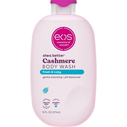 eos Eos Shea Better Cashmere Body Wash, Fresh And Cozy, Moisturizing And Nourishing, PH Balanced Creamy Gel Formula, Paraben And Phthalate Free, Sensitive Skin,16 Fl Oz