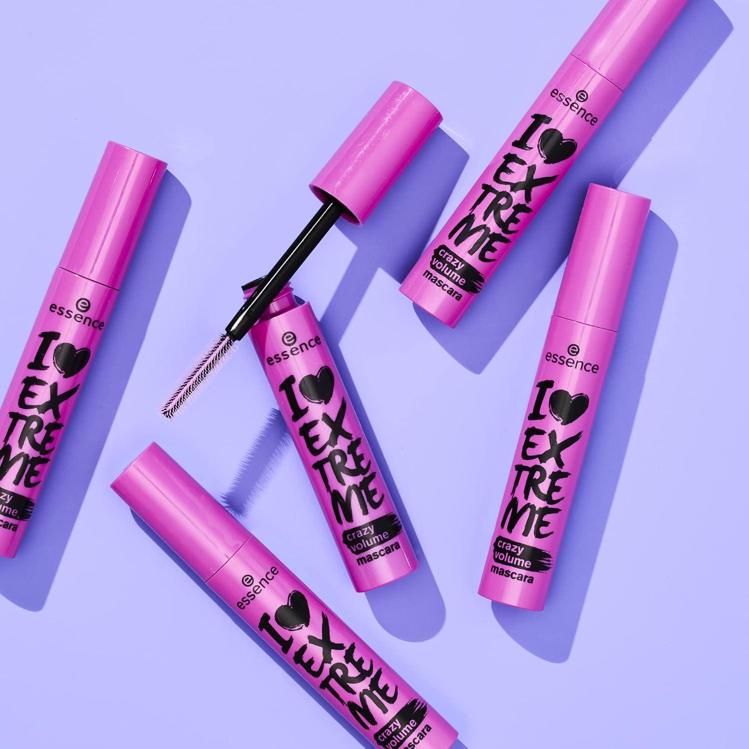 Essence | I Love Extreme Crazy Volume Mascara (Pack Of 3) | Vegan And Cruelty Free | Free From Parabens-Fragrance, Alcohol And Microplastic Particles,