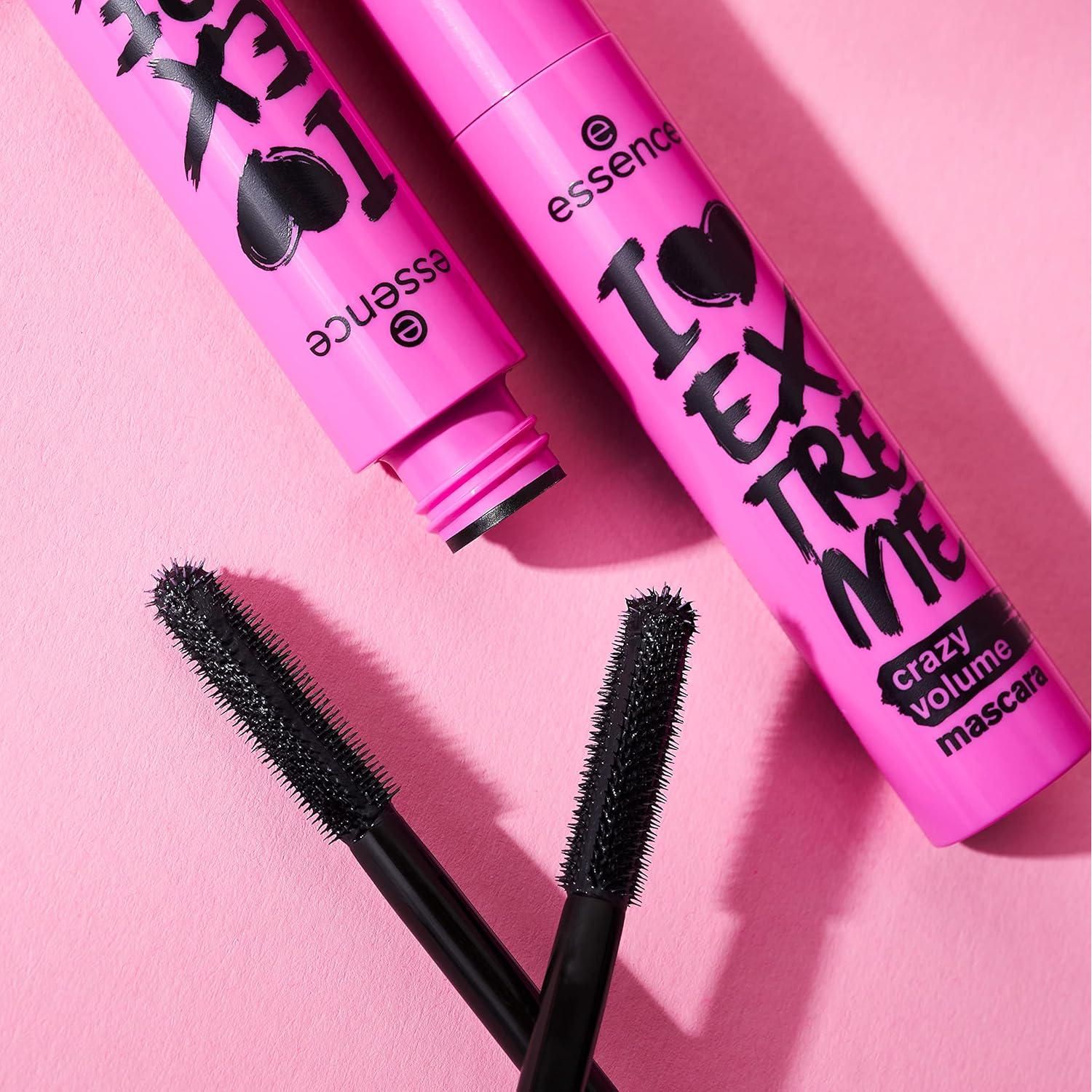 Essence | I Love Extreme Crazy Volume Mascara (Pack Of 3) | Vegan And Cruelty Free | Free From Parabens-Fragrance, Alcohol And Microplastic Particles,