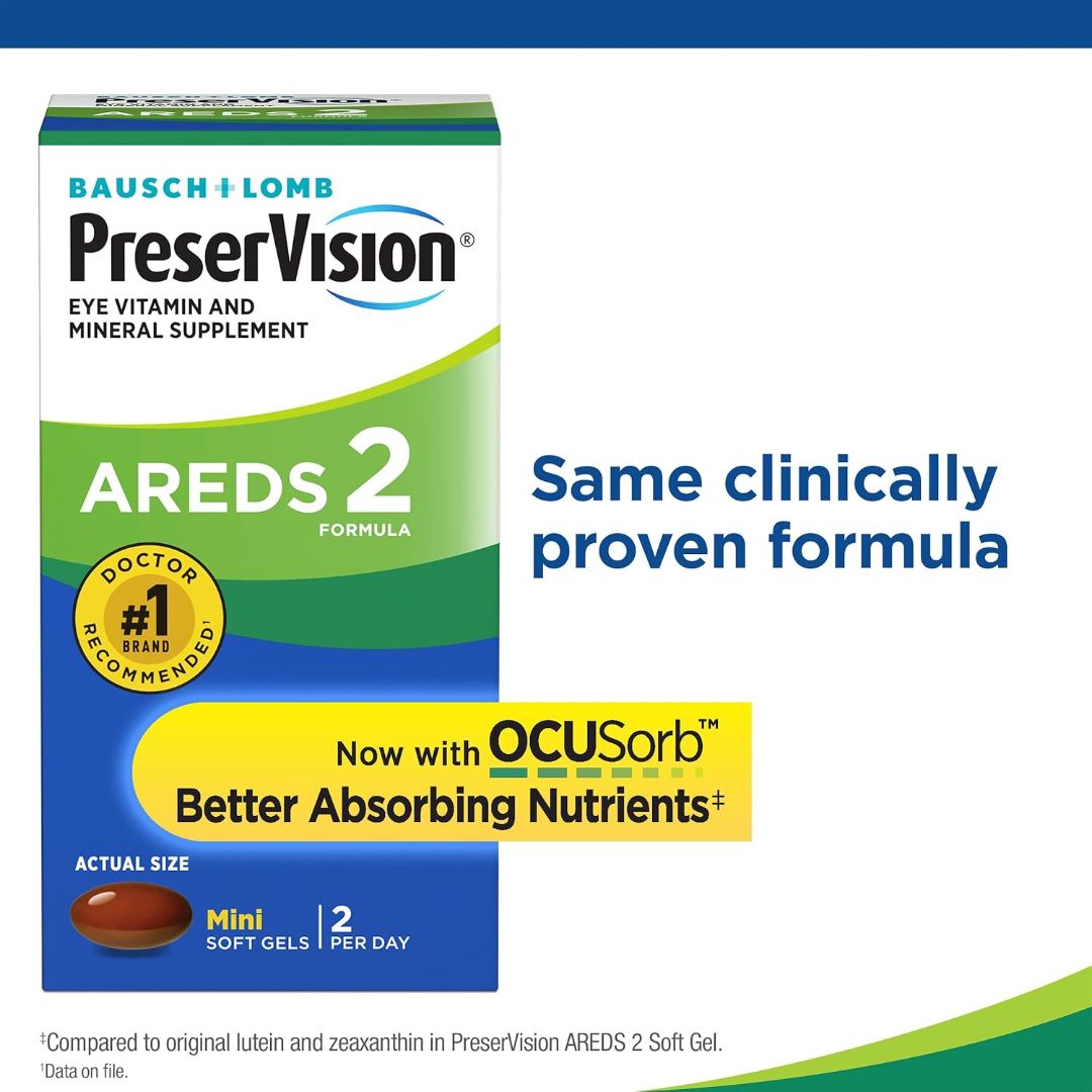 PreserVision AREDS 2 Formula Eye Vitamin & Mineral Supplement Mini Softgels,324208697603
