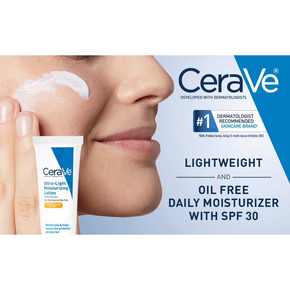 CeraVe SPF 30 Sunscreen Ultra-Light Moisturizing Lotion 50ml,3606000537521,
