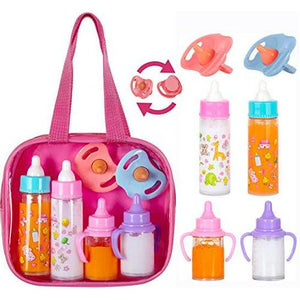 Fash N Kolor My Sweet Baby Disappearing Doll Feeding Set 6 Piece Includes Bottles and Toy Pacifiers