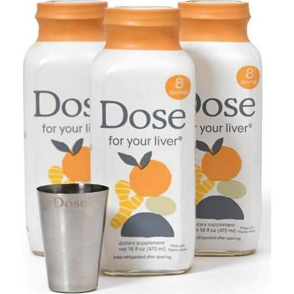 DOSE For Your Liver Cleanse Detox And Repair, Organic Milk Thistle Supplement With Turmeric, Dandelion, Ginger, And Orange, Promotes Optimal Liver Function,16oz Bottle, 3 Pack (3 Weeks Supply)