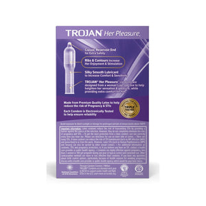 Trojan Her Pleasure Lubricated Latex Condoms 12 Count